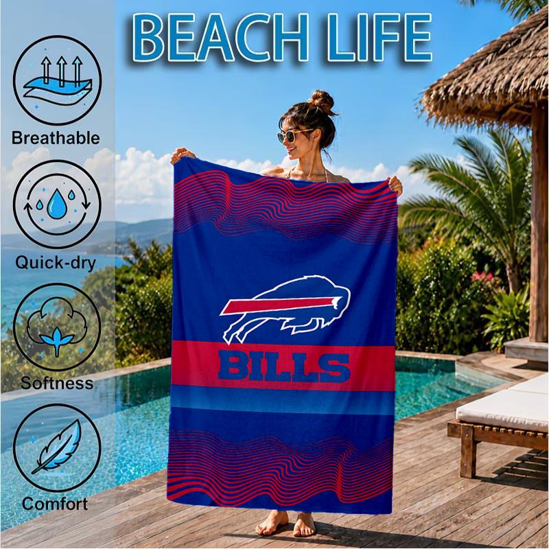 Bills Logo Beach Towel, Microfiber Beach Towel, Perfect For Pool, Beach, Travel, Home Decor Beach Party Fan gifts