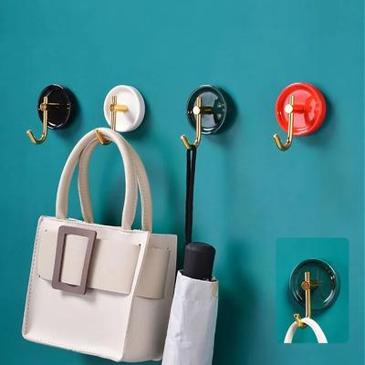 Nail-free Bathroom Hook Ceramic Color Towel Hook 4-piece Bedroom Living Room Coat Hook Single Hook Red/Black/White/Green