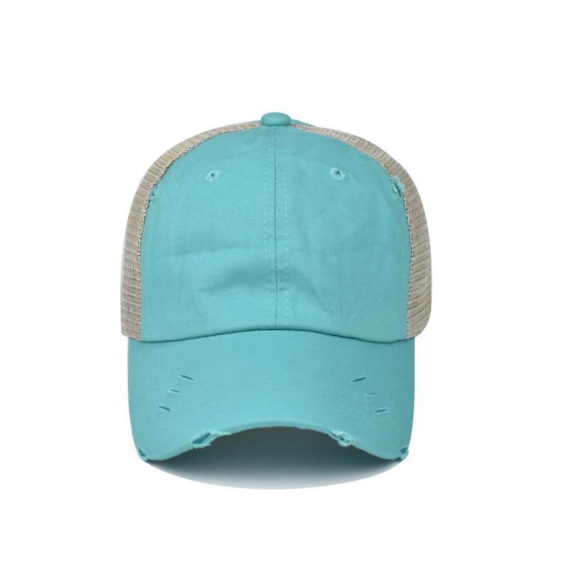 Cappellino da Baseball Coda di Cavallo Donna Uomo Cotone Motivo Patchwork Rete Cappello da Baseball Sportivo Cappellini Snapback Moda Cappello da Sole