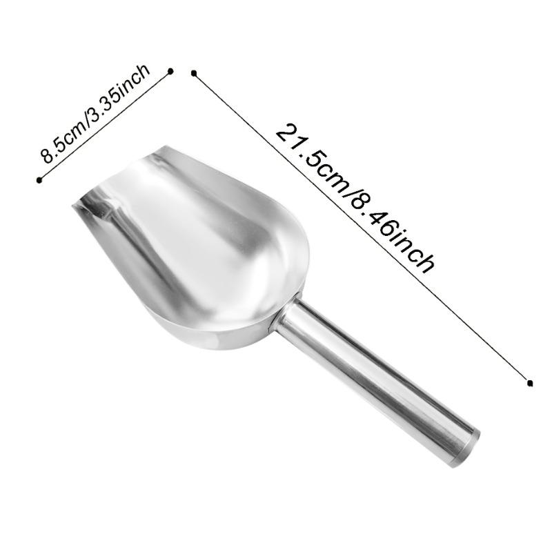 Stainless Steel Ice Shovel - Heavy-Duty Metal Scoop for Pet Food, Ice, Grains, Flour, Rice - Durable & Rustproof