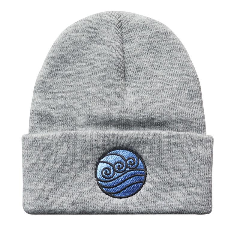 

Cartoon Avatar Last Air Bender Wool Hat Water tribe Embroidered knitted beanie hat Adjustable сірий колір