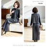 Korean Style Autumn Fashion Set: Middle-Aged Women's Casual Three-Piece Outfit Featuring Top, Wide-Leg Pants, and Vest.
