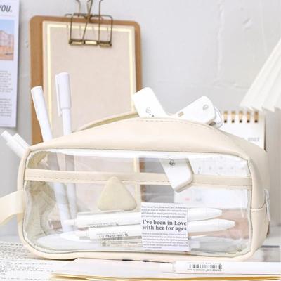 Transparent Pencil Case School Stationery Simple Style Waterproof