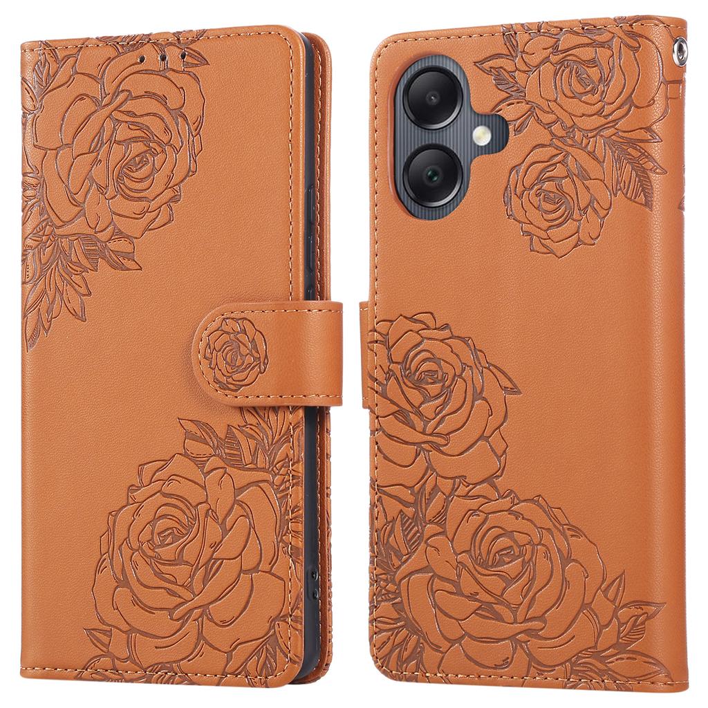 For Samsung Galaxy A05 4G Case Rose Flower PU Leather Wallet Phone Cover with 3 Card Slots