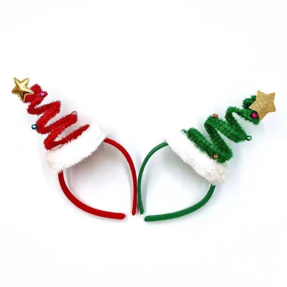 Santa's Hat Christmas Tree Hair Hoop Spring Children Headwear  Xmas Hair Accessories