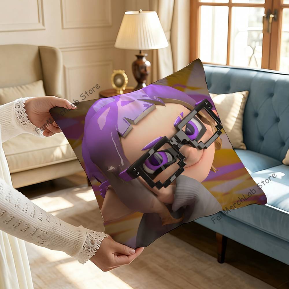 Game SSplatoonS Cartoon Printed Pillow Cover Cushion Case Simple Sofa Pillow Case No Pillow Core