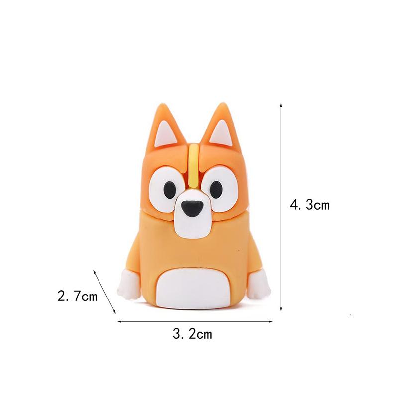 Bluey Bingo Anime Cartoon Figure Model Pencil Sharpener PVC Soft Rubber Portable Manual Pencil Sharpener Student Stationer