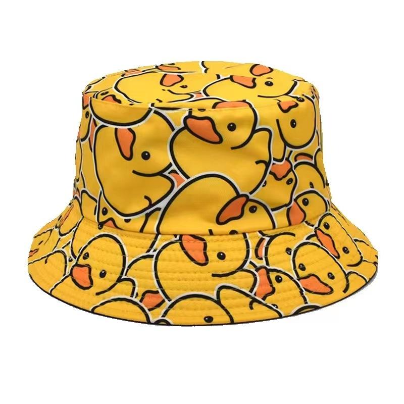 Double Sided Outdoor Sun Hat Hip-Hop Cap Fishing Fisherman Graffiti Hat Men Women Animal Letter Print Panama Bucket Hats