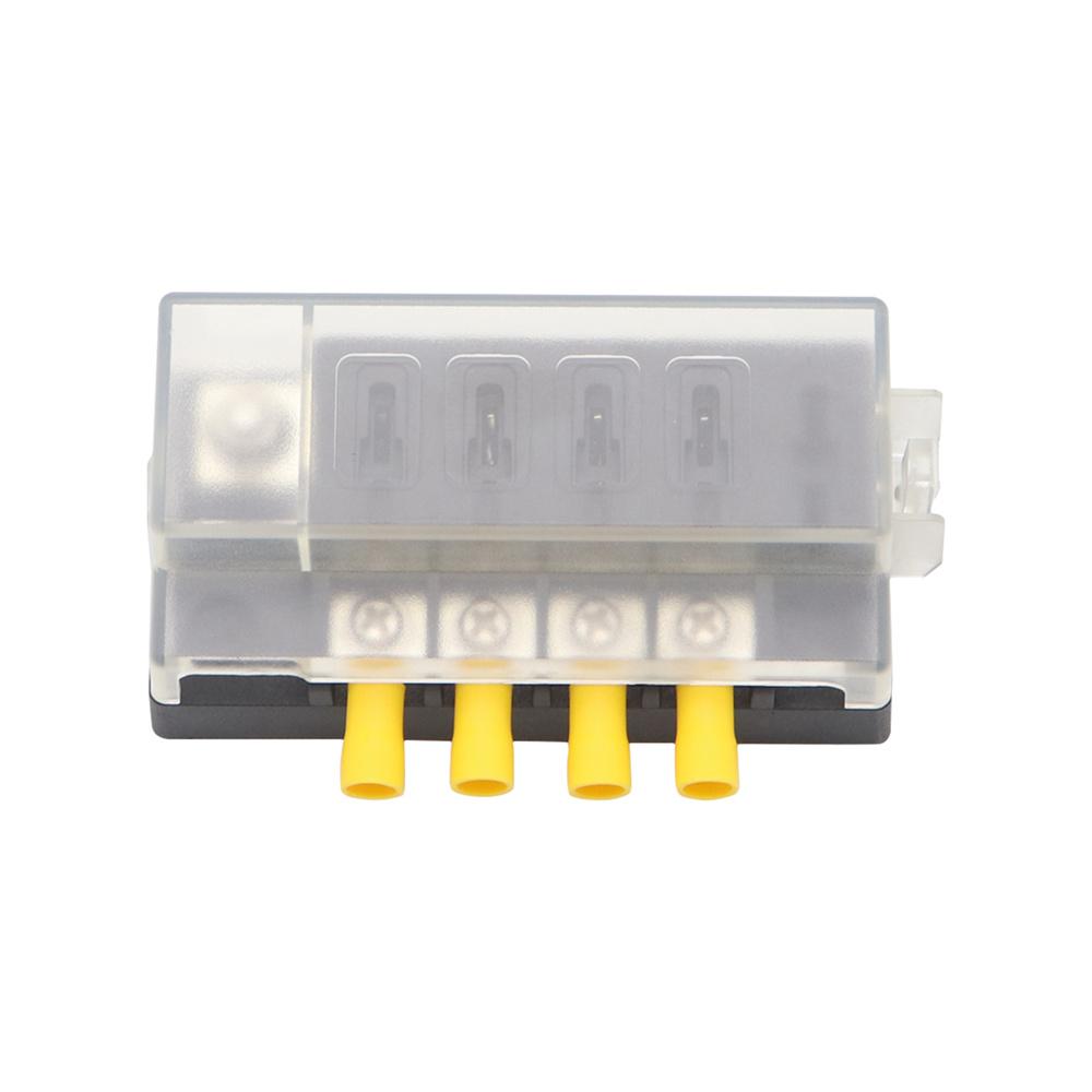 32V 4-Way Compact Fuse Box with Single Input and 4 Output For Car Marine Boat RV