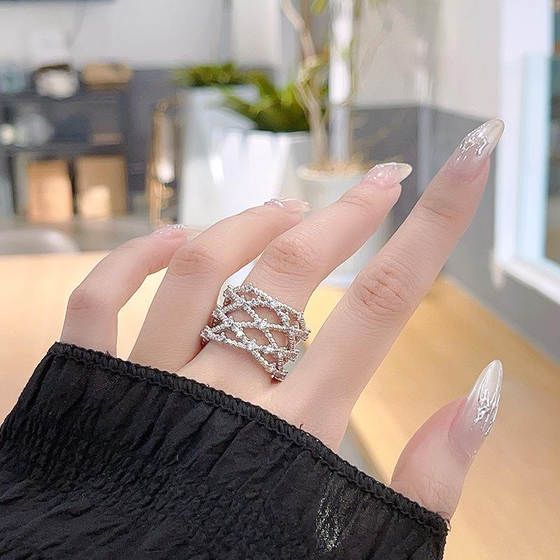 Opening Adjustable Hollow Ring Women'S Fashion Personality Exaggerated Index Finger Ring Niche Design Ring