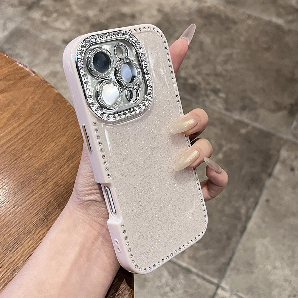 Sparkling Rhinestones Soft Case For iPhone 16 15 14 13 Pro Max Candy Bling Glitter Diamonds Shockproof Silicone Cover