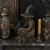 Crow Witch Sculpture Halloween Tree Statue, Gothic Resin Figurine, Fantasy Art Collectibles Dark Enchanting Ornament, Holiday Party Supplies