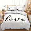 3 Pieces Bedding Set With Zipper Closure Red Heart Duvet Cover Queen Love Heart Pattern White Comforter Covers Set Cute Print