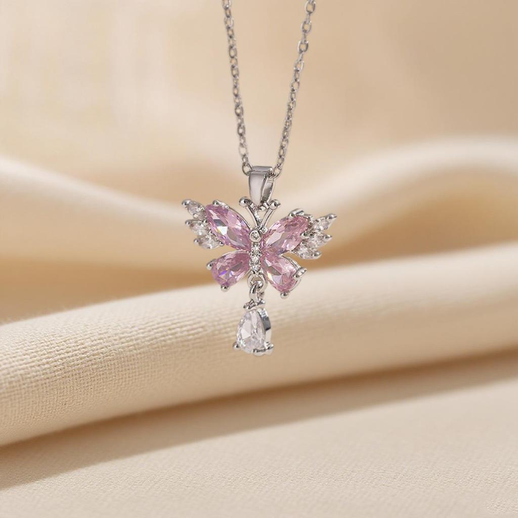 Elegant Light Luxury Zircon Necklace for Women - Gold-Plated, Simple Clavicle Chain