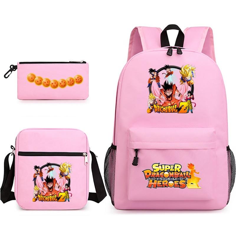 Dragon Ball Super Z Printed Backpack 3-Piece Set Casual Outdoor School Bag 3-Piece Set