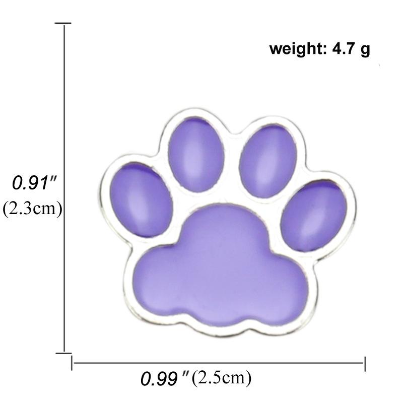 Animal Muticolor Cat Dog Paw Enamel Pin Brooch Cartoons Badge For Bags Jeans Hoodies Denim Lapel Pin Jewelry Kids Best Gift
