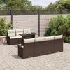 Garden Sofa Set with Cushions 8 pcs Brown Poly Rattan
