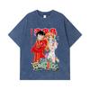 275 GSM Washed T-shirts 100% Cotton One Piece V71 Luffy Nami Egghead Print Unisex Heavy Cotton T Shirt