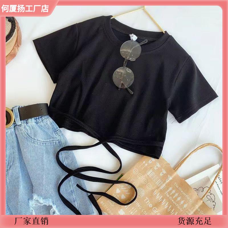 Flickset Shorts för sommaren Löst för barn och bebisar Stiliga jeans och toppar Två trender