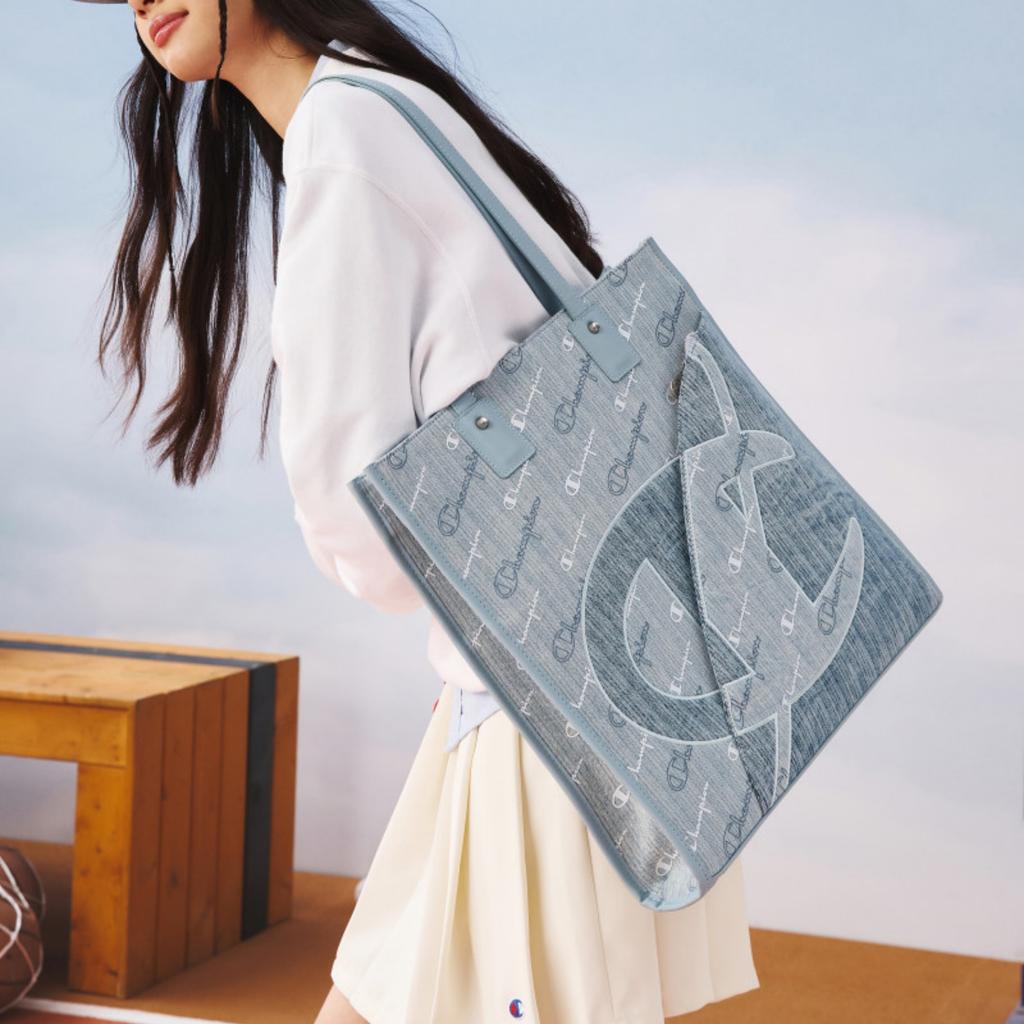 New Champion Fabric Backpack Shoulder Bag Unisex Light Blue Denim/Dark Blue Denim U5BACPU41