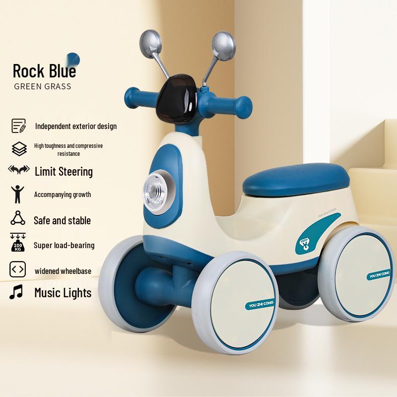 

Детский четырехколесный балансировочный самокат: Машина-каталка и ходунки для детей 1-3 лет, без педалей