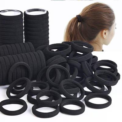 Koreanischer Stil Hochelastisches Schwarzes Haarband für Damen - Strapazierfähiges Lederetui, Dickes Haargummi