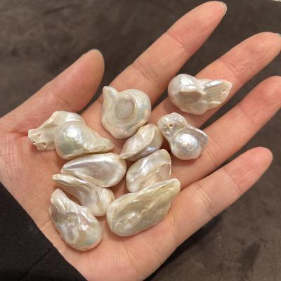 2Pcs, Baroque Pearl Pendant With Hole, Natural Freshwater Pearl Charms for Jewelry Making DIY Necklace Bracelet Accessories 20-30mm