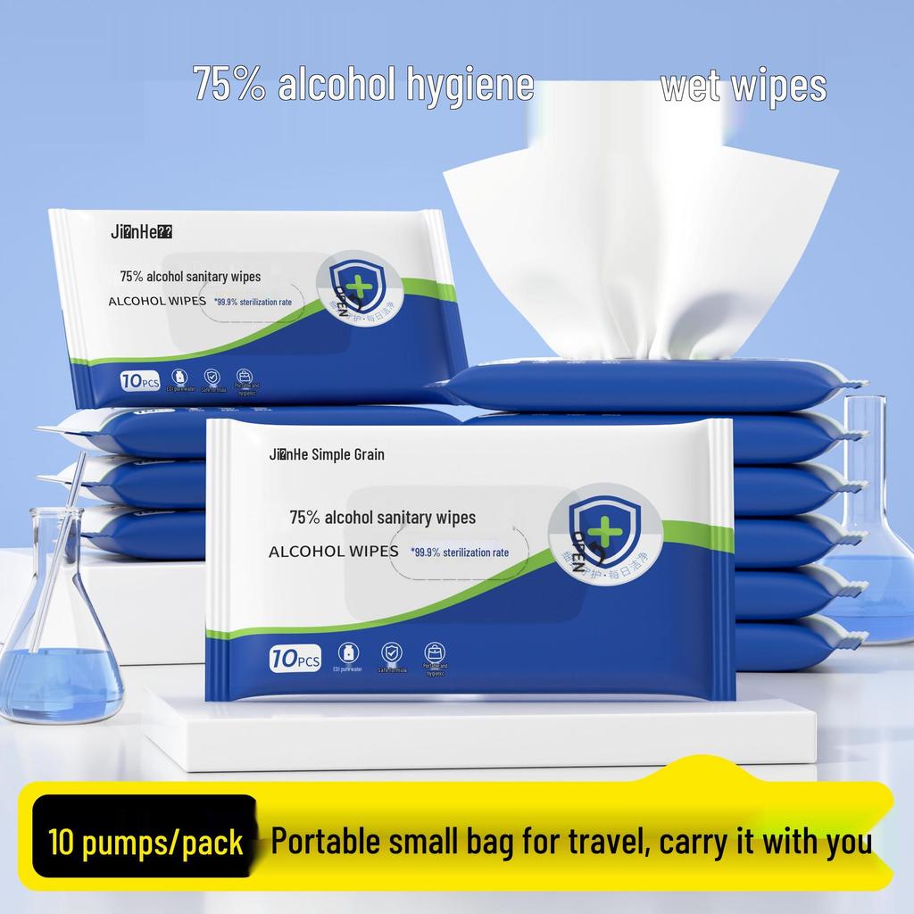 Medical-Grade 75% Alcohol Disinfection Wipes with Lid, Thickened for Adult Home Use