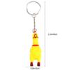Set of 4 Screaming Surprise Chicken Keychains Miniature Stress Reliever Keyrings Perfect for Cell Phones and Bags - -