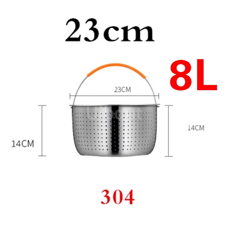 304 Stainless Steel Rice Cooking Steam Basket Pressure Cooker Anti-scald Steamer Multi-Function Fruit Cleaning Basket cooking