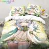 Genshin Impact Anime Povlečení 3D Potisk Vhodné do Ložnice Sada Povlaků na Peřinu s Povlaky na Polštáře Dětský Domácí Textil
