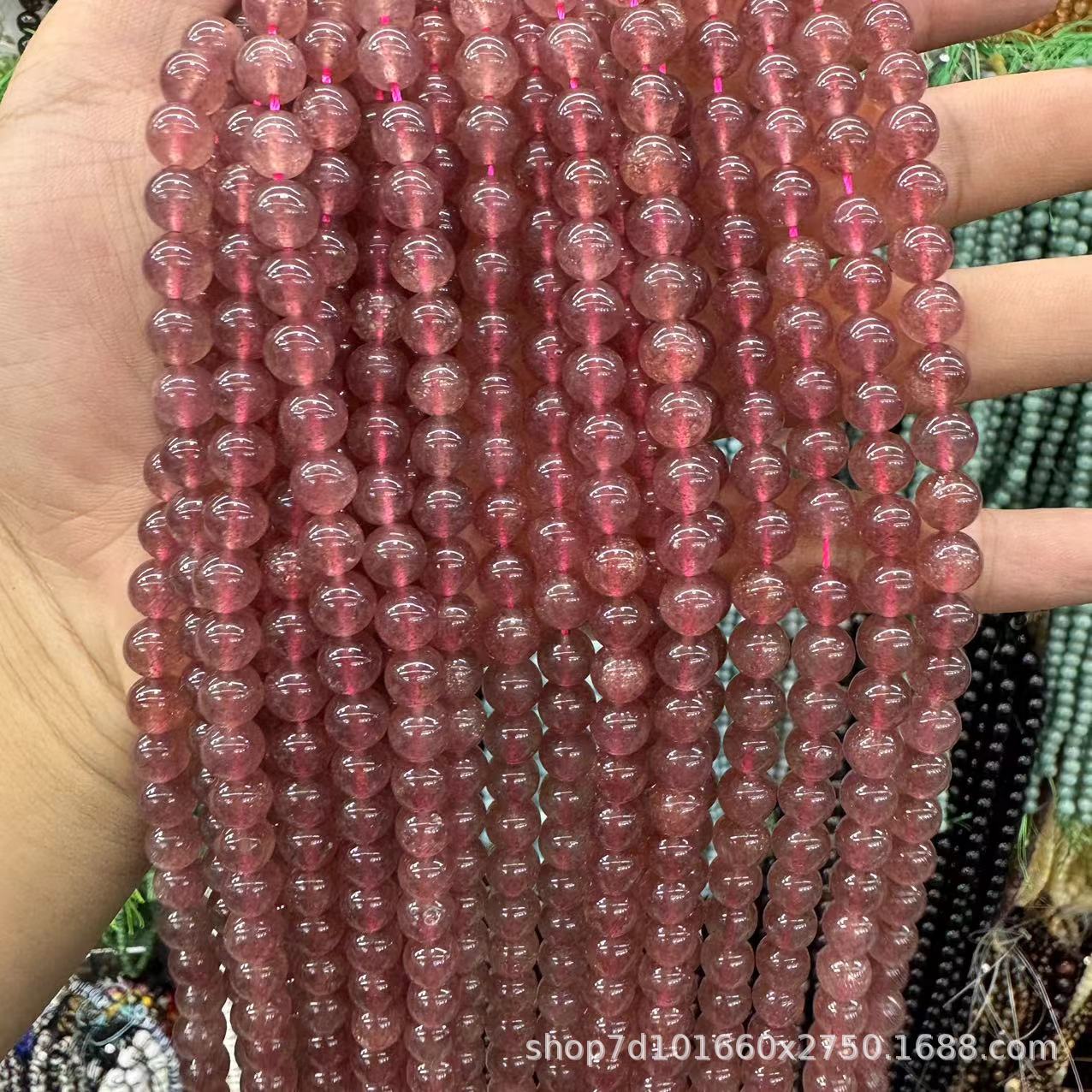 

Натуральный Клубничный Кварц Круглые Свободные Бусины - Популярные DIY Ювелирные Аксессуары. 6mm/60 pieces земляничный/кварц