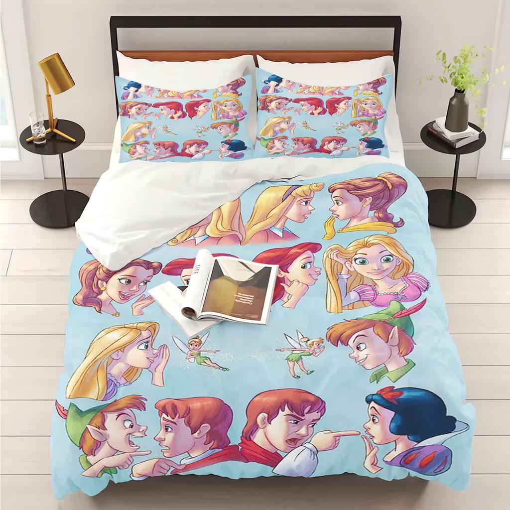 Princess Series 100% Polyester Duvet Cover Set Home Decor Bedding Comforter Sets 3D Children'S Bedding Set 3-Piece
