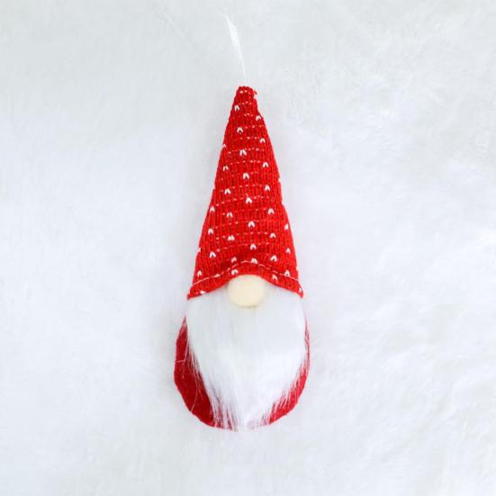 3Pcs Faceless Doll Pendant Christmas Gnome Ornament with Lanyard Long Beard Hat Doll Knitted Decoration