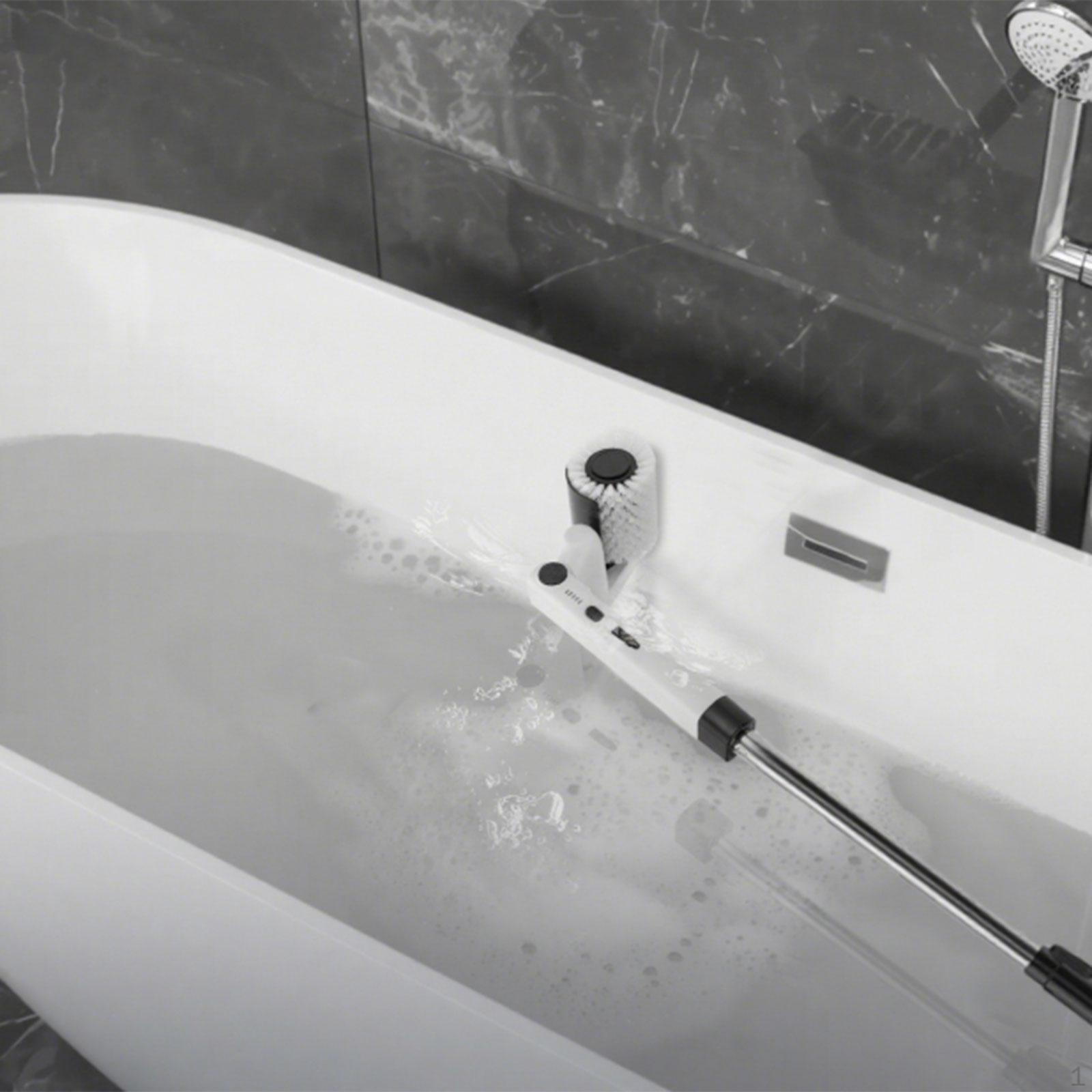 

Роликовая электрическая вращающаяся щетка-скруббер Многоцелевая 25 Вт Телескопическая длинная ручка, 2 скорости, Мощная чистящая щетка