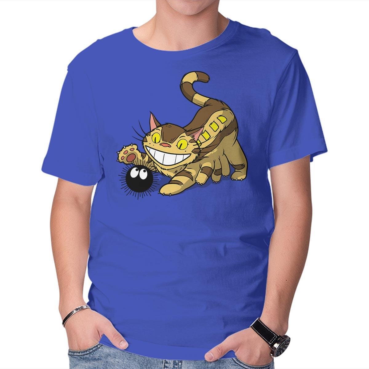 Unisex Crew Neck T-Shirt Kitten Bus Graphic Short Sleeve Casual Tee XS