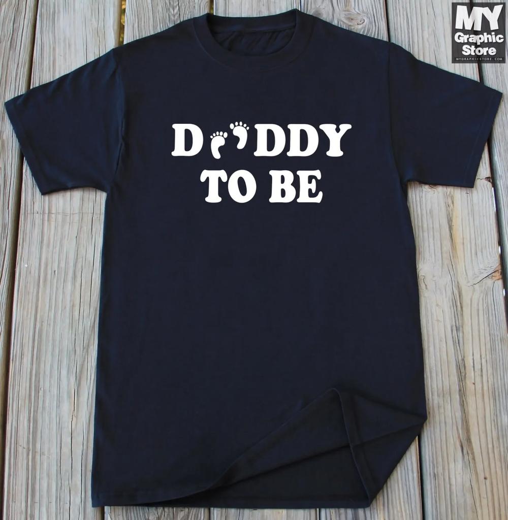 Daddy To Be T Shirt Cute Dad Gift New Baby Foot Print Announcement