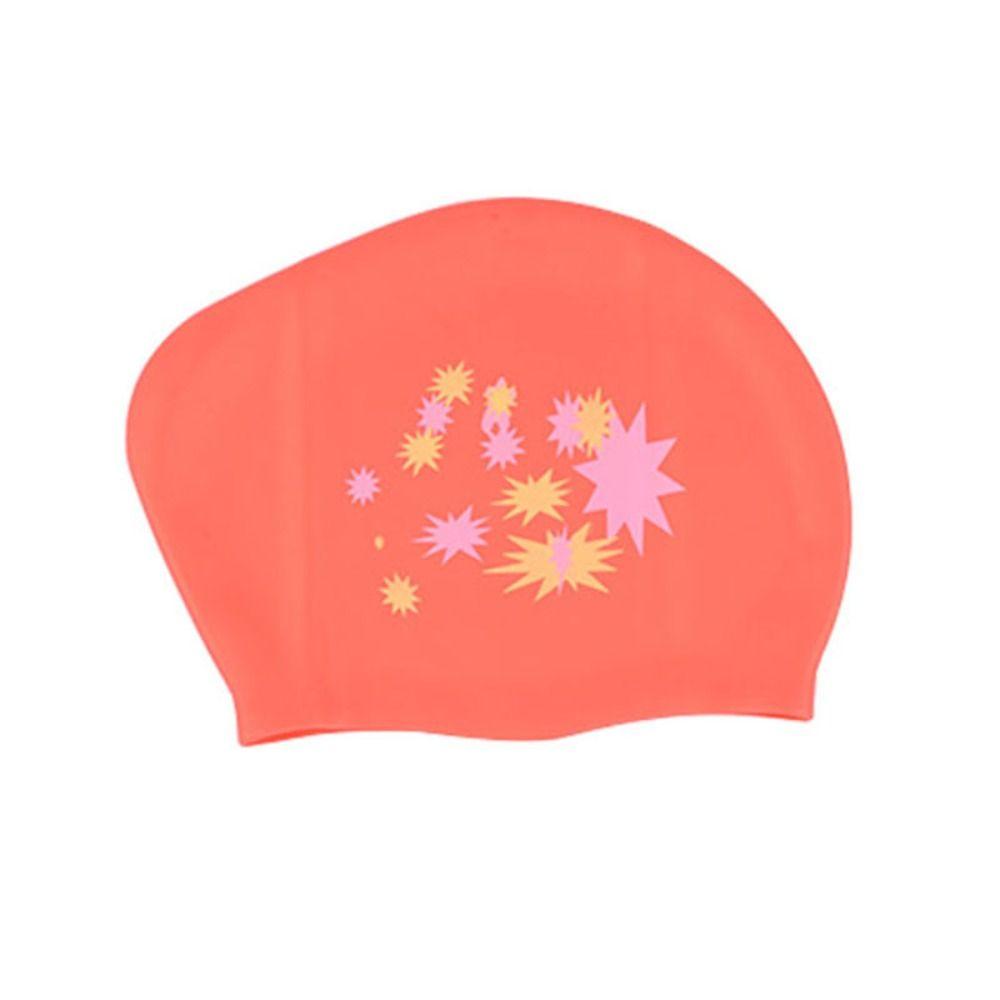

Силіконова шапочка для плавання з візерунком зірок, силіконова шапочка для плавання, модна шапочка для плавання для довгого волосся, доросла червоний