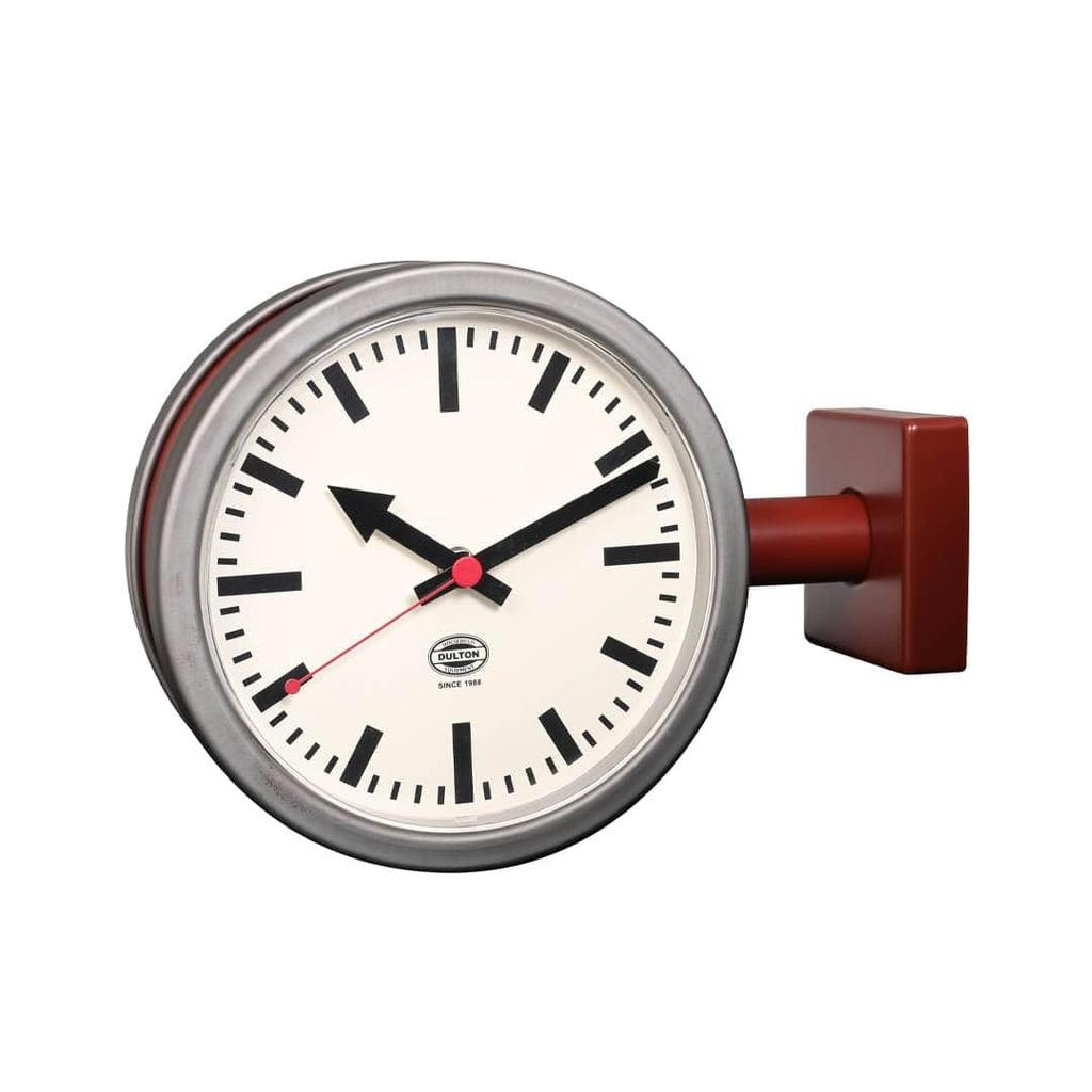 Dulton Double Face Clock 170D2 Matte Brick x A bold wall x x 9cm Raw two-tone double-sided clock. Small, analog, 20.5cm (height) 28.5cm (width)