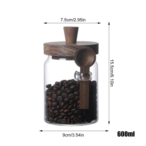 Snow Peak Coffee Bean Storage Jar, Airtight Storage Container for Coffee Beans, Powder, Sugar, Tea, and More. This Glass Canister Is Heat-resistant an