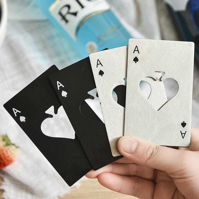 Kreativní pikový otvírák na láhve z nerezové oceli ve tvaru pokerové karty, otvírák na láhve ve tvaru kreditní karty, přenosný barový, restaurační, domácí nástroj