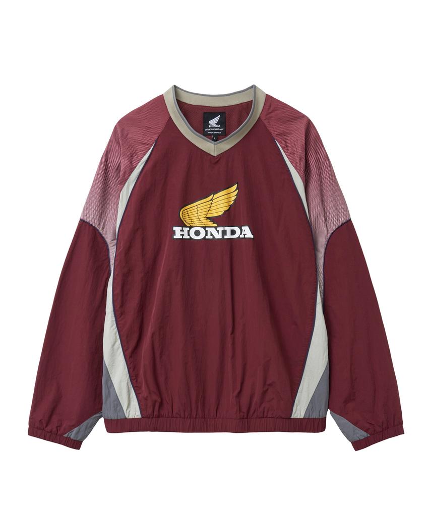 PHYPS MOTORCYCLE Vintage Logo Speed Track Nylon Long Sleeve Burgundy