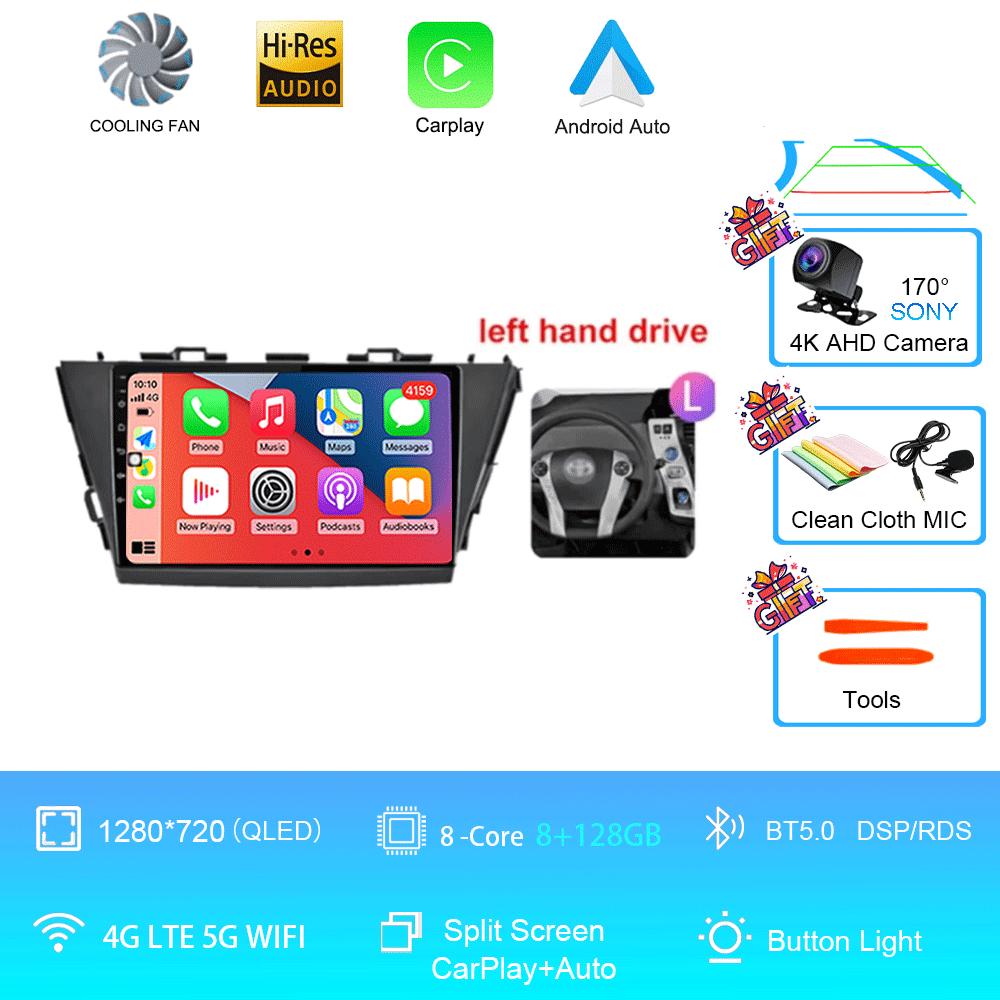 Radio auto 9" Android 14 pentru Toyota Prius V Plus Alpha 2012 2013 2014 2015 Player stereo Navigație GPS Carplay Auto LHD RHD DVD