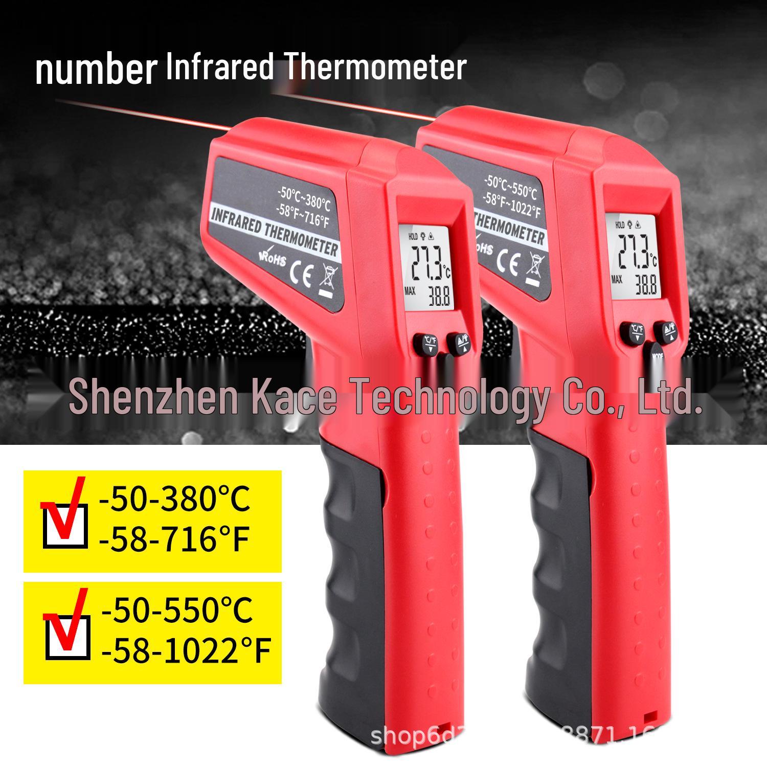 

Высокоточный портативный цифровой инфракрасный термометр от -50 до 550°F с лазерным наведением -50 to 380°C