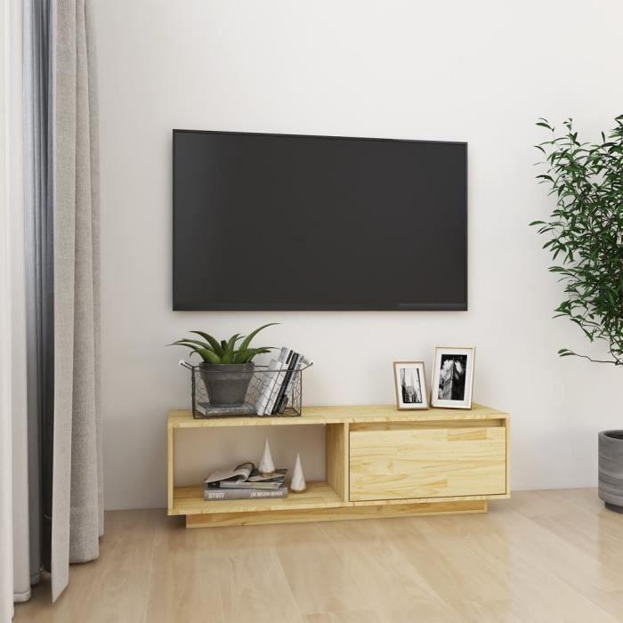 VidaXL Meuble TV 110x30x33,5 cm Bois de pin massif