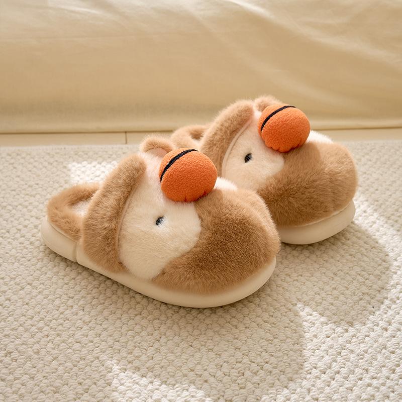 Couple Home Warm Fur Slippers Soft Bottom Non-slip Cotton Slippers Thick Bottom Comfort Winter Slides Women Zapatos De Mujer