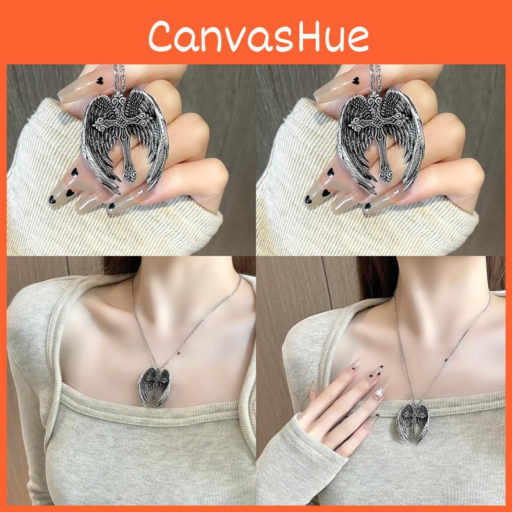 Et Collier Croix Vintage Audacieux Unique pour Femme avec Ailes au Design d'Ange Exquis