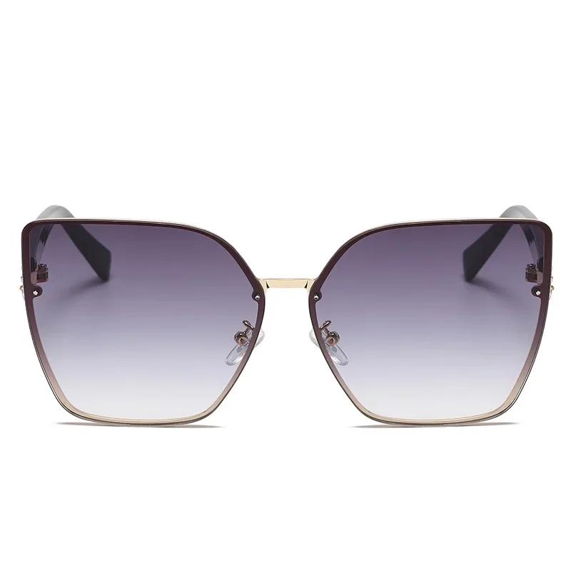 Oversized Cat Eye Sunglasses Women New Vintage Shades Brand Design Retro Big Sun Glasses Uv400 Fashion Rimless Eyewear Female