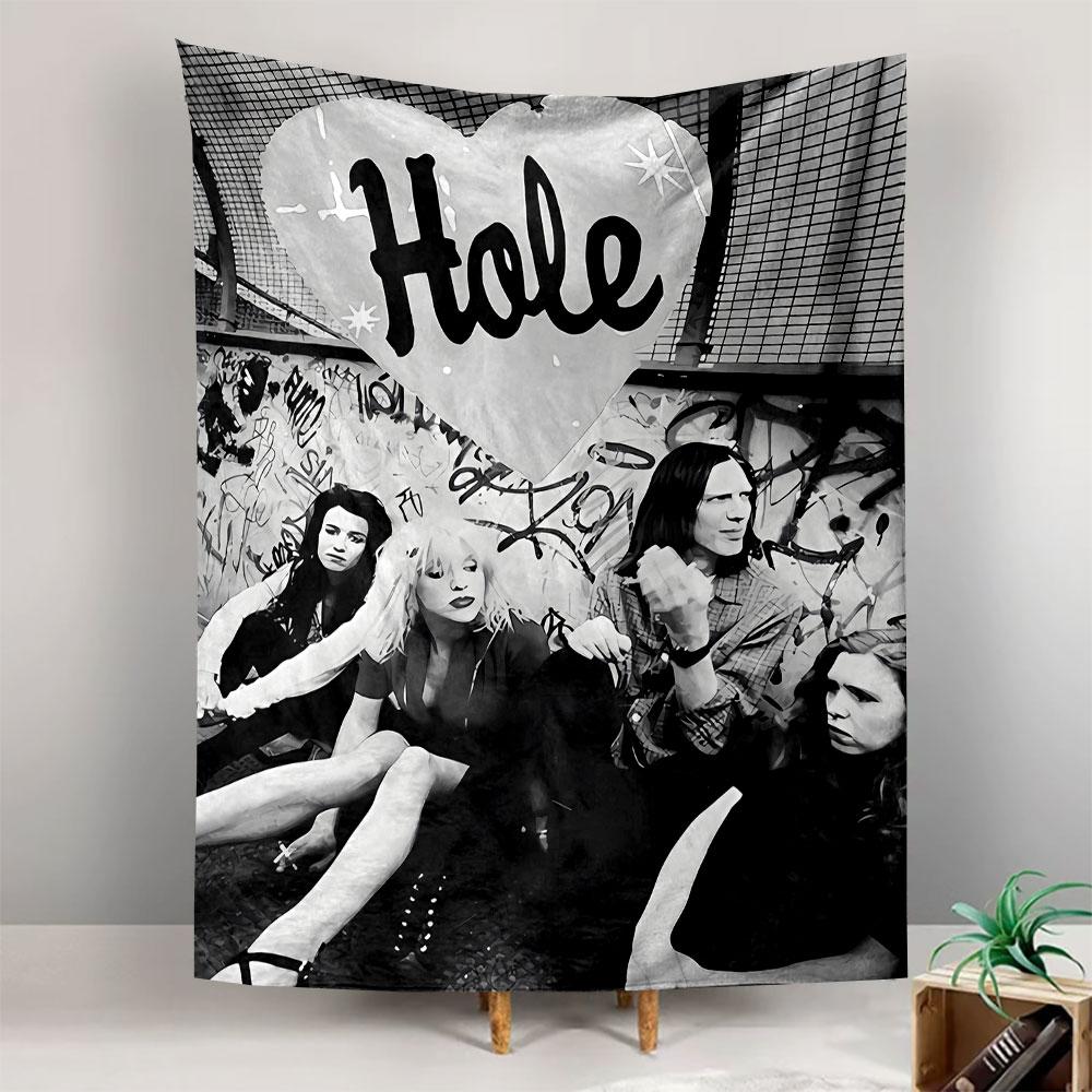 Hole Band Tapestry Wall Hanging, 90s Rock Band Art, Wall Decor for Bedroom Living Room Dorm