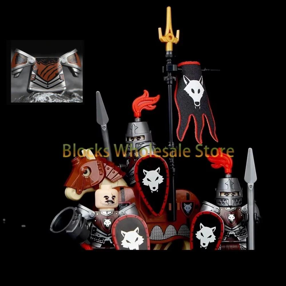 Figuras de Soldados de Castelo Militar Medieval Blocos de Construção Roma Cavaleiro Leão Arma Guerreiro Espada Infantaria Capacete Modelo Tijolos Brinquedos